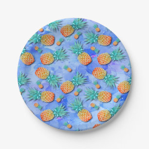 Plato De Papel Piñas. Pintura. Fiesta.