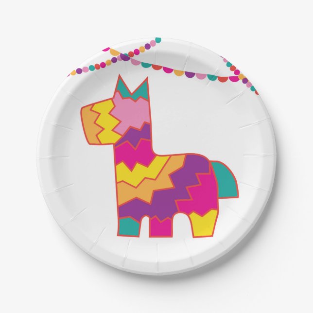 Plato De Papel Pinata Fiesta Cumpleaños Piñata Cinco De Mayo (Anverso)