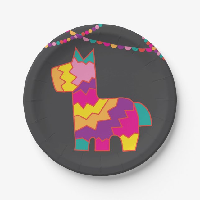 Plato De Papel Pinata Fiesta Cumpleaños Piñata Cinco De Mayo (Anverso)