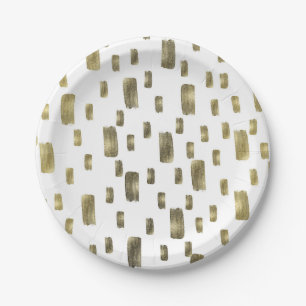 Plato De Papel Pincel de pintura moderno dorado cobre bronce bril