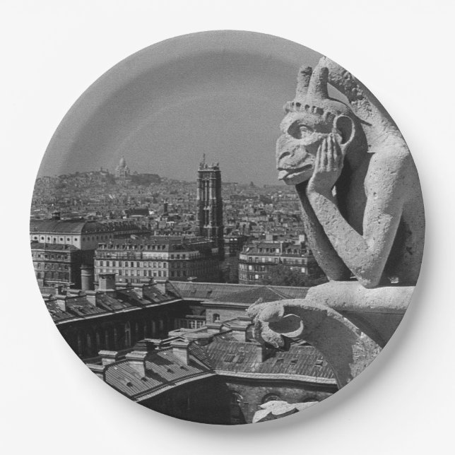 Plato De Papel Pinchador de la catedral de Notre Dame de Francia (Anverso)