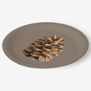 Plato De Papel Pine Cone