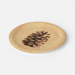 Plato De Papel Pine Cone