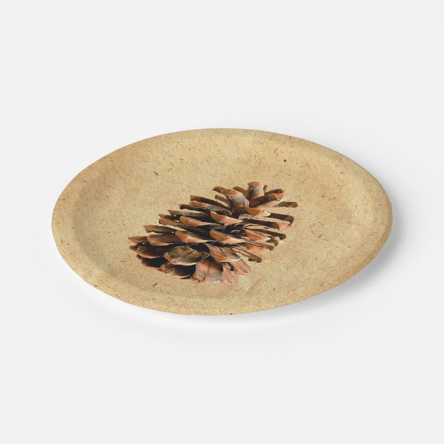 Plato De Papel Pine Cone (Angular)