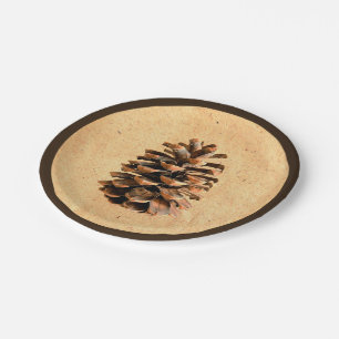 Plato De Papel Pine Cone