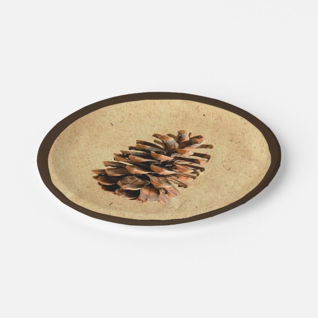 Plato De Papel Pine Cone (Angular)