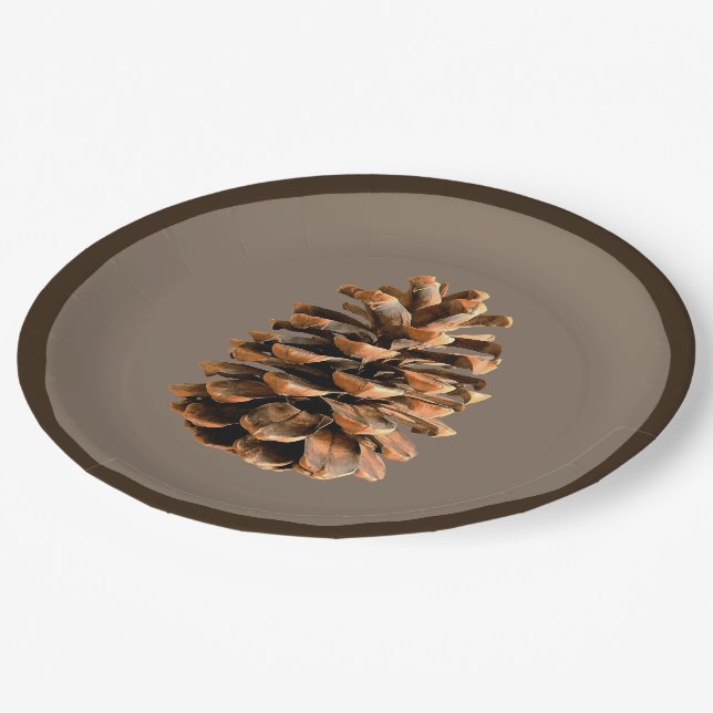 Plato De Papel Pine Cone (Angular)
