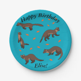 Plato De Papel Pine Martens feliz cumpleaños