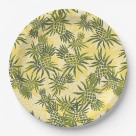Plato De Papel Pineapple Camo Hawai Tropical