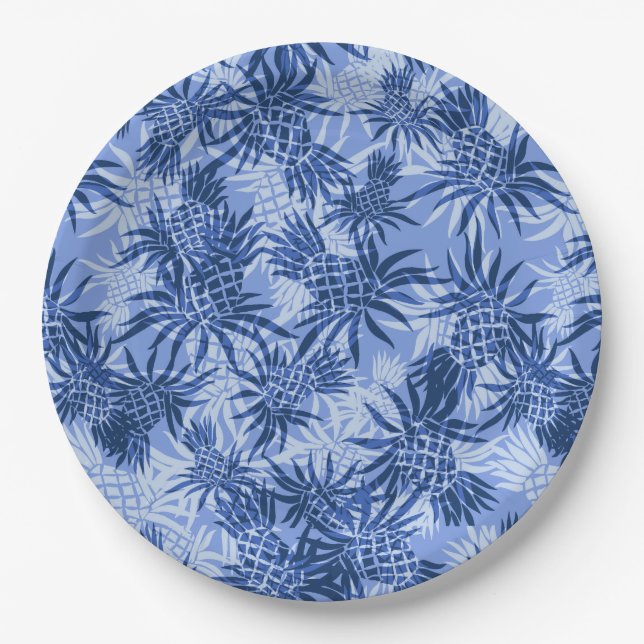 Plato De Papel Pineapple Camo Hawai Tropical (Anverso)
