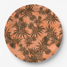 Plato De Papel Pineapple Camo Hawai Tropical