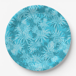 Plato De Papel Pineapple Camo Hawai Tropical