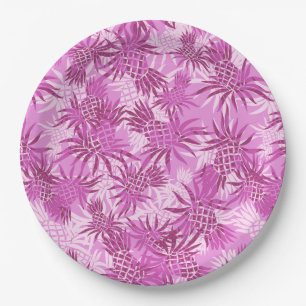 Plato De Papel Pineapple Camo Hawai Tropical