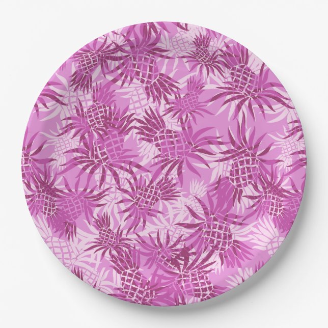 Plato De Papel Pineapple Camo Hawai Tropical (Anverso)