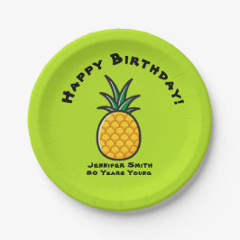 Plato De Papel Pineapple Luau Tiki Tropical