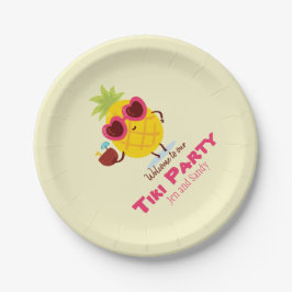Plato De Papel Pineapple Tiki Fiesta de papel personalizado Plate