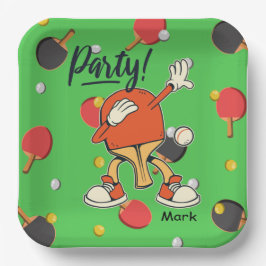 Plato De Papel Ping Pong dabbing Table Tennis fiesta divertido