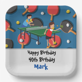 Plato De Papel Ping pong Mesa Tennis Birday Card