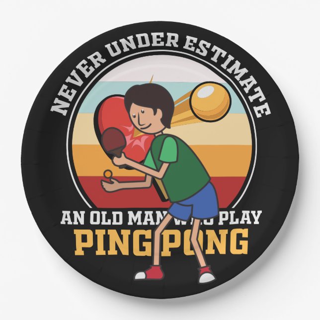 Plato De Papel Ping Pong Nunca subestimado al viejo Ping Pong (Anverso)