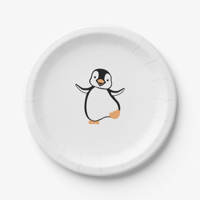 Plato De Papel pingüino (Anverso)