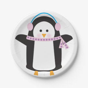 Plato De Papel Pingüino chileno