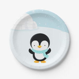Plato De Papel Pingüino cutáneo