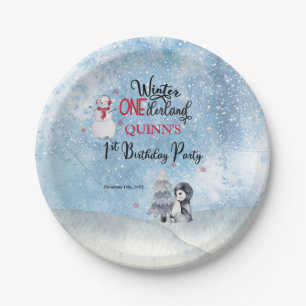 Plato De Papel Pingüino   Invierno de Nieve Onederland Primer cum