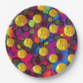 Plato De Papel Pingüinos afortunados