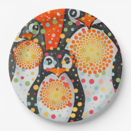 Plato De Papel Pingüinos fantásticos