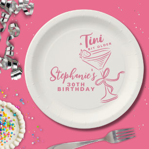 Plato De Papel Pink A Tini un poco más viejo 30 cumpleaños