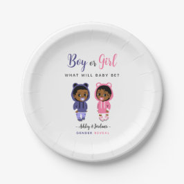 Plato De Papel Pink and Blue Black Hoodie Baby Gender Reveal