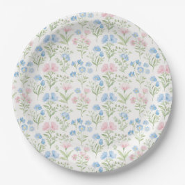Plato De Papel Pink and Blue Grandmillennial Floral
