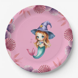 Plato De Papel Pink And Purple Seashells 