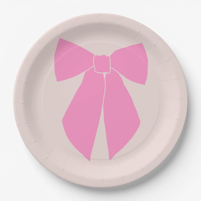 Plato De Papel Pink Bow (Anverso)