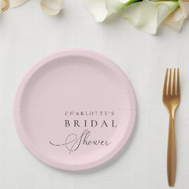 Plato De Papel Pink Bridal Shower 