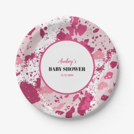 Plato De Papel Pink Camo Baby Shower