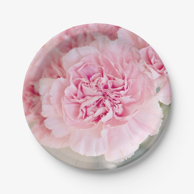 Plato De Papel Pink Carnations (Anverso)