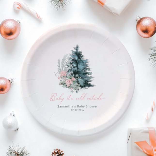 Plato De Papel Pink Christmas Baby its cold outside  (Subido por el creador)