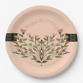 Plato De Papel Pink Coral Pastel