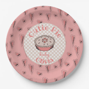 Plato De Papel Pink Cutie Pie Otumn Baby Girl