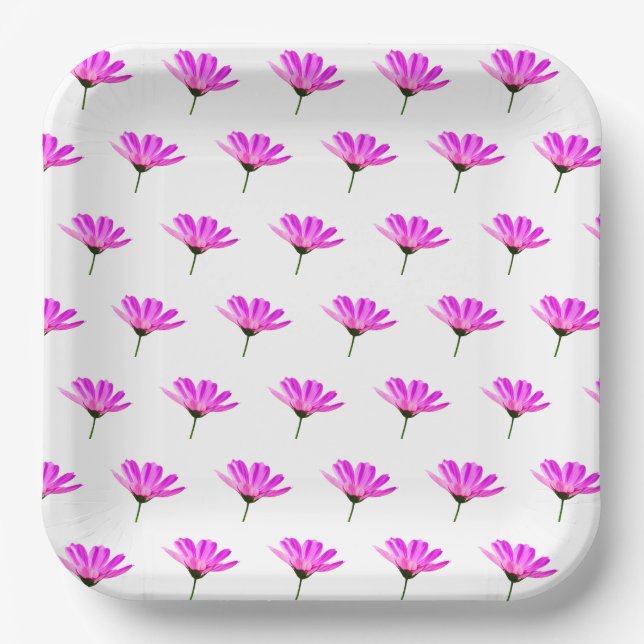 Plato De Papel Pink Daisy (Anverso)