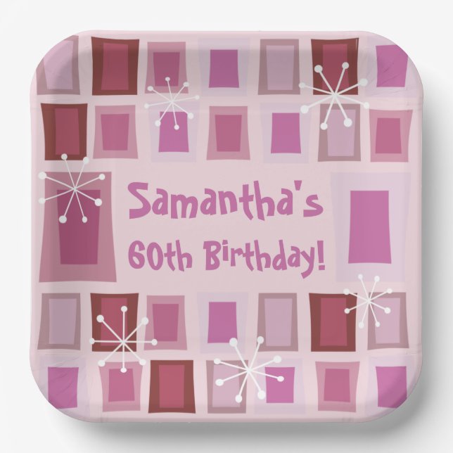 Plato De Papel Pink de mediados del siglo XX moderno (Anverso)