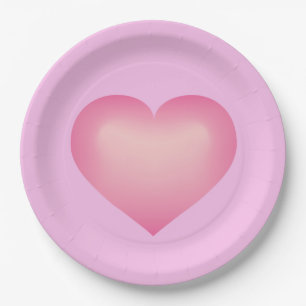Plato De Papel Pink faed heart