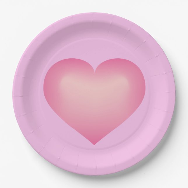 Plato De Papel Pink faed heart (Anverso)