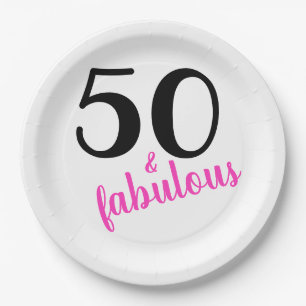 Plato De Papel Pink Fifty y Fabulosa Fiesta de Cumpleaños