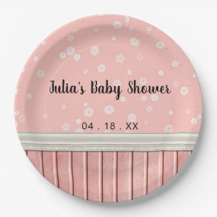 Plato De Papel Pink Florals