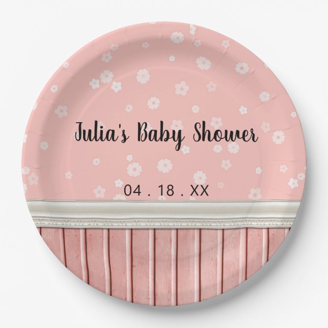 Plato De Papel Pink Florals (Anverso)