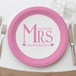 Plato De Papel Pink Future Mrs Engagement Party Bridal Shower