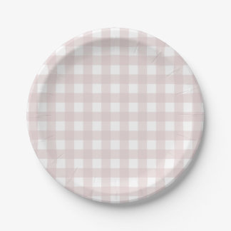Plato De Papel Pink Gingham Fiesta Plate