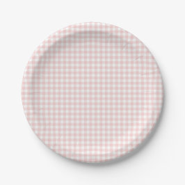 Plato De Papel Pink Gingham Spring Birthday Party